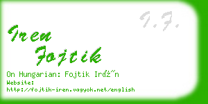 iren fojtik business card